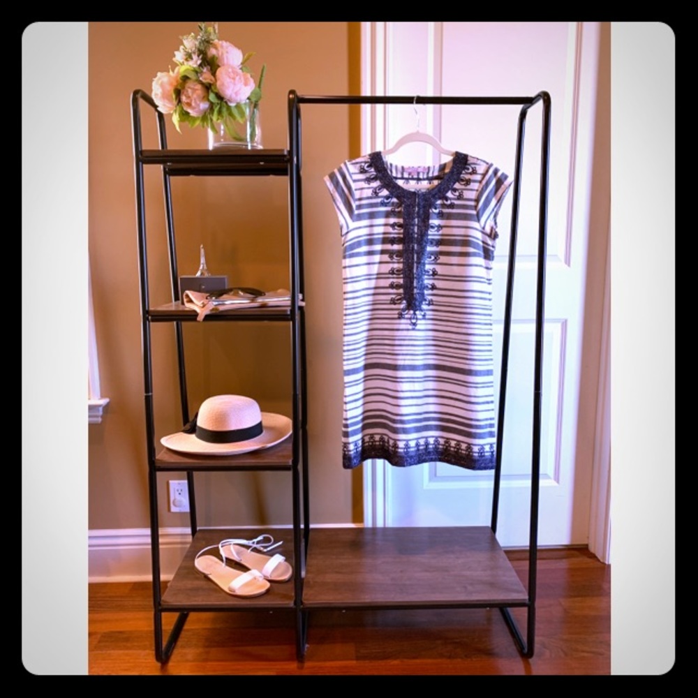 Calypso St. Barth Embellished Striped Dress, XS